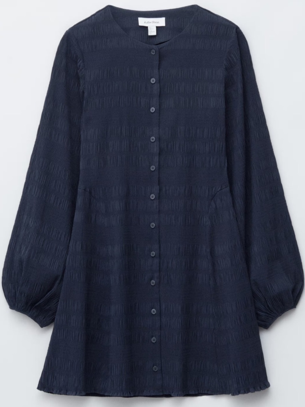 Long-Sleeve Button Front Dress